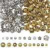 100Pcs 10 Styles Tibetan Style Alloy Flower Bead Caps TIBE-YW0001-84-2