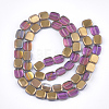 Frosted Electroplate Glass Beads Strands EGLA-S188-02-3