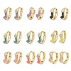 Brass Micro Pave Clear Cubic Zirconia Hoop Earrings EJEW-A132-12G-4