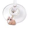 12pcs Cat Alloy Pendants Wine Glass Charms Sets AJEW-JO00251-4