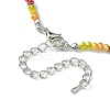 Faceted Rondelle Glass Beaded Necklace for Women NJEW-M208-01I-5