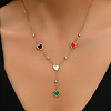 Fashionable Multicolor Brass & Resin Peach Heart Necklaces for Women LK8914-1