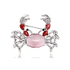 Crab Alloy Rhinestone Brooches PW-WGF2421-01-1