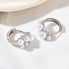Brass Micro Pave Cubic Zirconia Hoop Earrings for Women EJEW-A168-17P-3