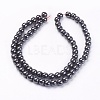 Non-Magnetic Synthetic Hematite Beads Strands G-H1624-6mm-1-2