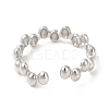 304 Stainless Steel Oval Wrap Open Cuff Ring for Women RJEW-E063-15P-02-3