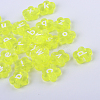 Transparent Acrylic Flower Horizontal Hole Letter Beads TACR-Q101-02E-1