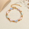 304 Stainless Steel Enamel Colorful Dolphin Link Chain Bracelets for Women WG28F33-01-1