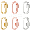 6Pcs 3 Colors Brass Screw Carabiner Lock Charms KK-UN0002-05-1