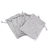 Polyester Imitation Burlap Packing Pouches Drawstring Bags ABAG-R004-14x10cm-11-4