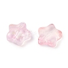 Transparent Spray Painted Frosted Glass Beads GLAA-NH0003-01C-2