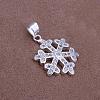 Brass Cubic Zirconia Snowflake Pendants KK-BB11614-1