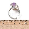 Nuggets Natural Amethyst & Pearl Open Cuff Rings RJEW-K286-13P-5