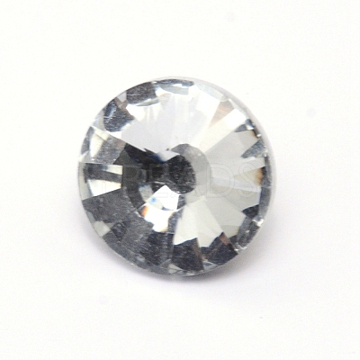 Glass Rhinestone Button BUTT-WH0015-21D-01-1