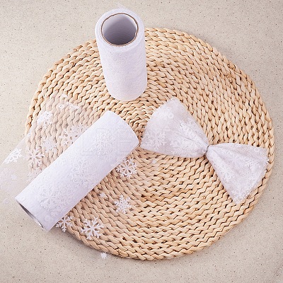 Snowflake Deco Mesh Ribbons OCOR-P010-G01-1