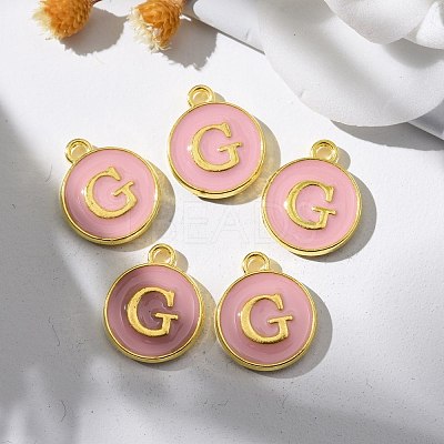 Golden Plated Alloy Enamel Charms X-ENAM-S118-07G-1