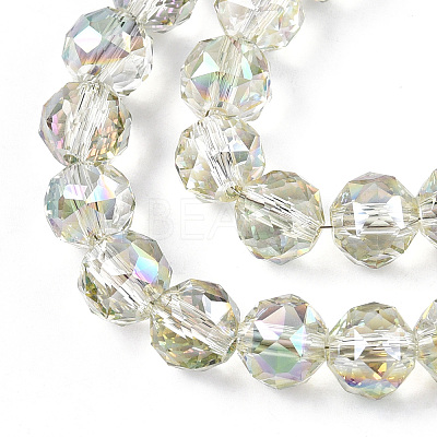 Electroplate Transparent Glass Beads Strands EGLA-N002-34C-C09-1