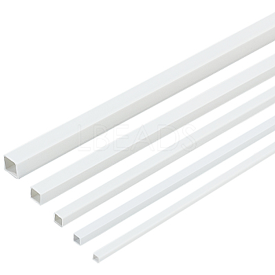 30Pcs 5 Style ABS Plastic Square Hollow Tubes AJEW-OC0003-08B-1