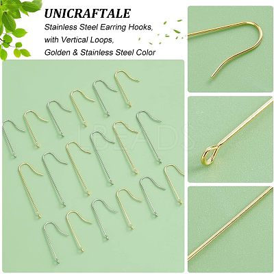 160Pcs 4 Style 316 Surgical Stainless Steel Earring Hooks STAS-UN0039-38-1