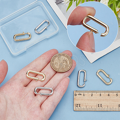 6Pcs 2 Colors Brass Clasps KK-WR0001-79-1