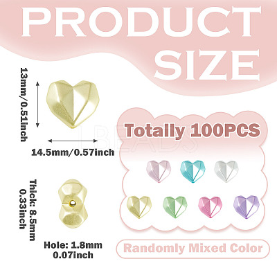 100Pcs Opaque ABS Plastic Beads MACR-TADJ0001-09-1