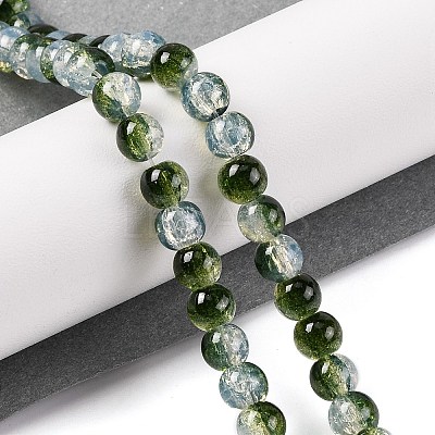 Transparent Crackle Baking Paint Glass Beads Strands DGLA-T003-01B-M-1