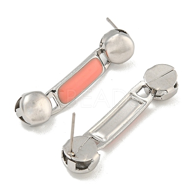 304 Stainless Steel Enamel Stud Earrings EJEW-S229-15P-02-1