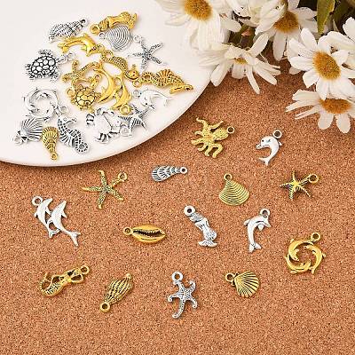 2Bags 2 Colors Tibetan Style Alloy Pendants FIND-YW0007-75-1