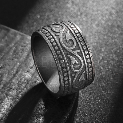 Vintage Totem 304 Stainless Steel Wide Finger Rings for Men FS-WG9BFEA-08-1