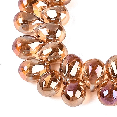 Electroplate Baking Paint Transparent Glass Beads Strands GL-N005-02A-C11-1