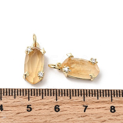 Faceted Natural Citrine Pendants KK-Z137-14G-02-1