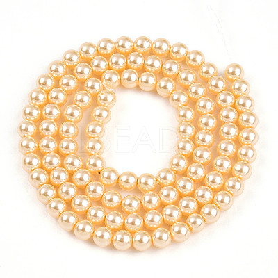 Baking Paint Pearlized Glass Pearl Bead Strands HY-N002-4mm-A09-1