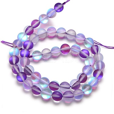 Synthetic Moonstone Beads Strands G-F142-8mm-11-1