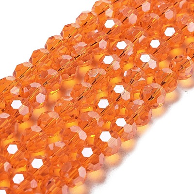 Electroplate Transparent Glass Beads Strands EGLA-A035-T8mm-A05-1
