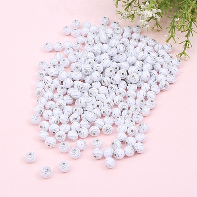 Opaque Acrylic Beads ACRC-WH0002-01F-1