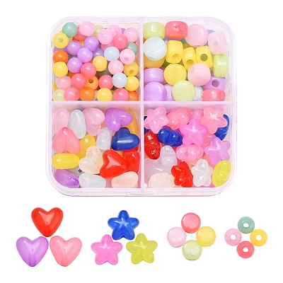 4 Style Transparent Acrylic Beads MACR-YW0001-62-1