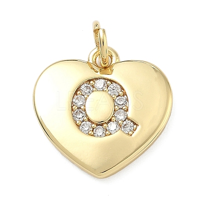 Brass Micro Pave Clear Cubic Zirconia Pendants KK-D229-01G-17-1