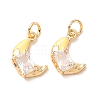 Brass Pave Clear Cubic Zirconia with Enamel Charms CU-K002-47G-M-1
