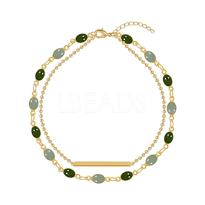 Oval Alloy Enamel Link Multi-strand Bracelets FS-WGF0A33-01-1