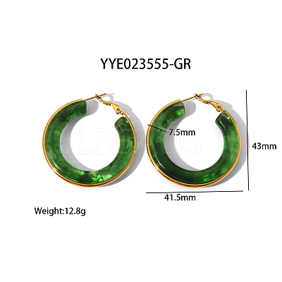 Stylish 304 Stainless Steel Fever Hoop Earrings KA3294-2-1