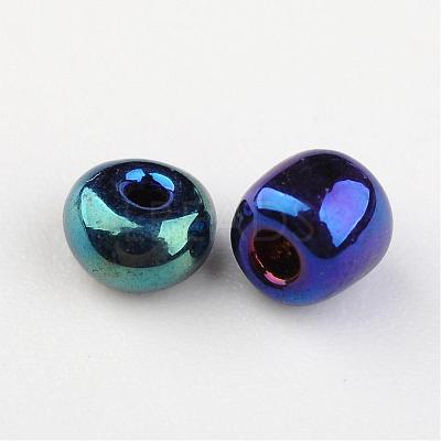 8/0 Electroplated Iris Round Glass Seed Beads X-SEED-A009-3mm-605-1