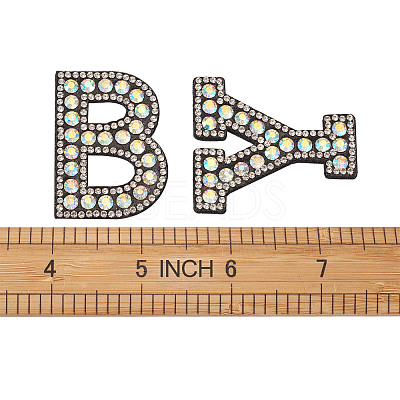 Alphabet Resin Rhinestone Patches DIY-TAC0005-45B-1