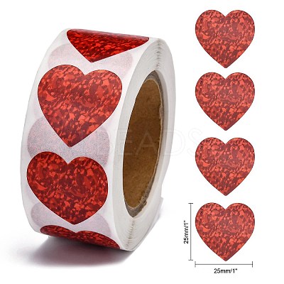 Heart Shaped Stickers Roll X-DIY-K027-A05-1