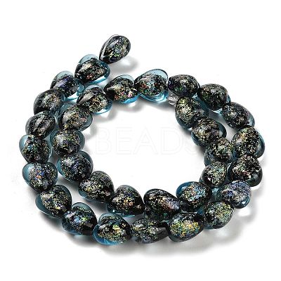 Handmade Dichroic Foil Glass Beads Strands DICH-U001-03E-1