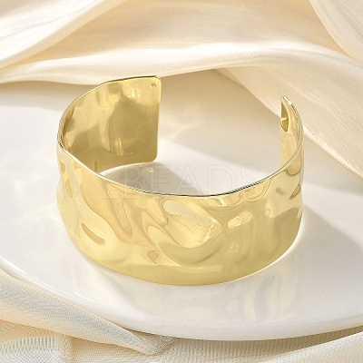 Hammered Brass Cuff Open Bangles BJEW-M060-02G-1