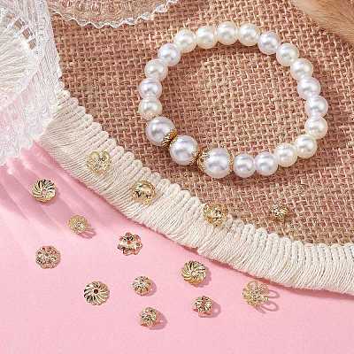 100Pcs 10 Styles Alloy Bead Caps PALLOY-CJ0002-77-1