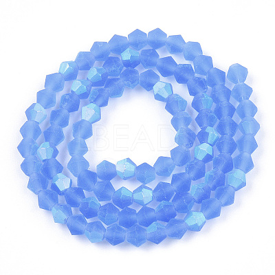 Imitate Austrian Crystal Bicone Frosted Glass Beads Strands EGLA-A039-T2mm-MB07-1