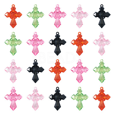 20Pcs Transparent Acrylic Pendants TACR-TA0001-66-1