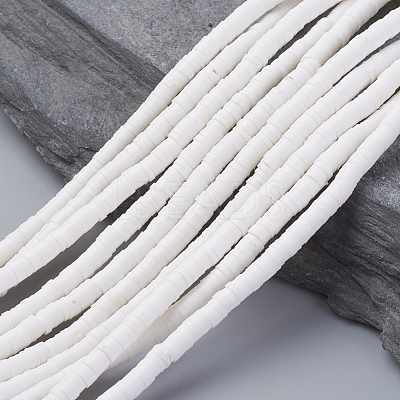Flat Round Handmade Polymer Clay Bead Spacers CLAY-R067-3.0mm-17-1
