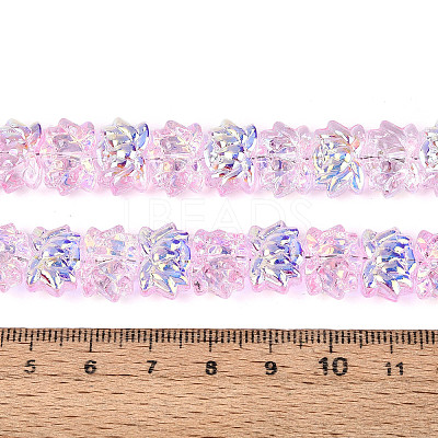 Baking Paint Electroplate Transparent Glass Beads Strands EGLA-N020-04E-1